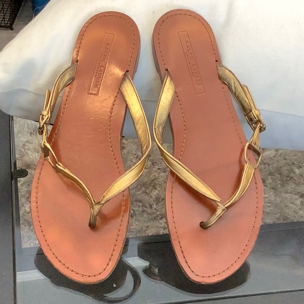 Ralph Lauren 10.5 gold sandals
